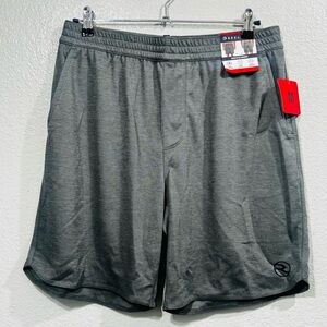 Reel Gray Athletic Shorts with Elastic Waistband and Curved Hem